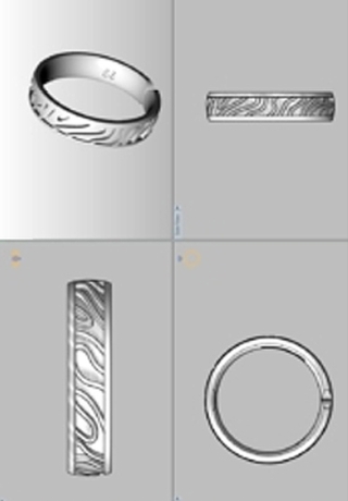 CAD Entwurf vier Ringe Goldschmiede Albath